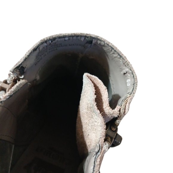 Crown Vintage Western Ankle Boots Studded Harness Leather Moto Booties Size 7.5 - Picture 11 of 14